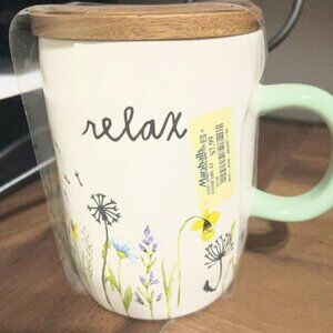 Rae Dunn Relax With Flowers Mug
